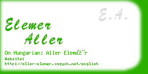 elemer aller business card